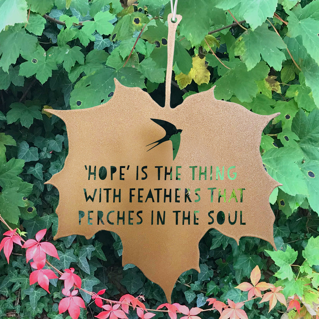 Leaf Quote - Hope is the thing with feathers...- Emily Dickinson