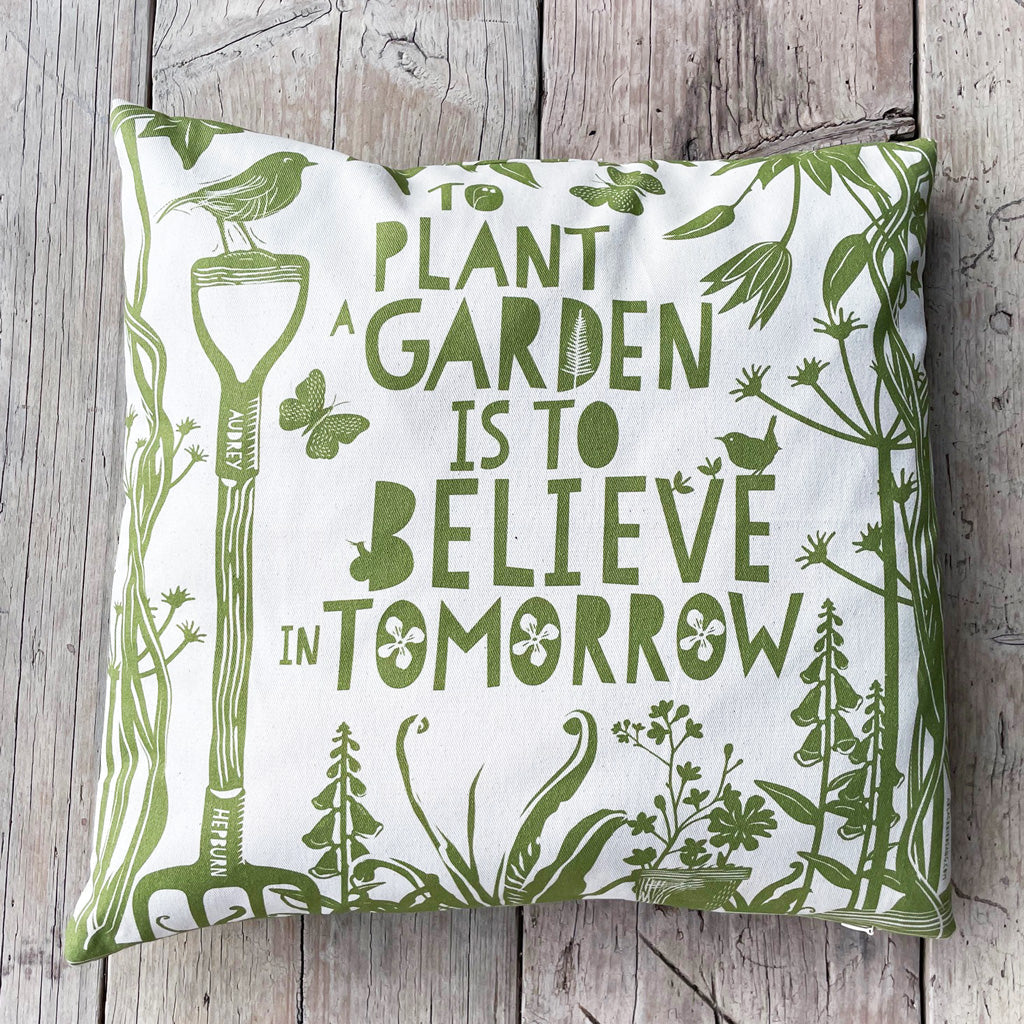 Apron - To plant a garden is to believe in tomorrow - Audrey Hepburn