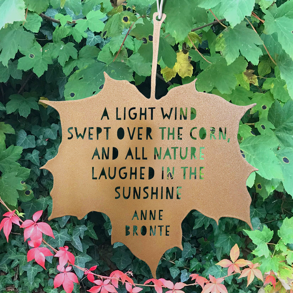 Leaf Quote - A light wind swept over the corn, and all nature laughed in the sunshine - Anne Brontë
